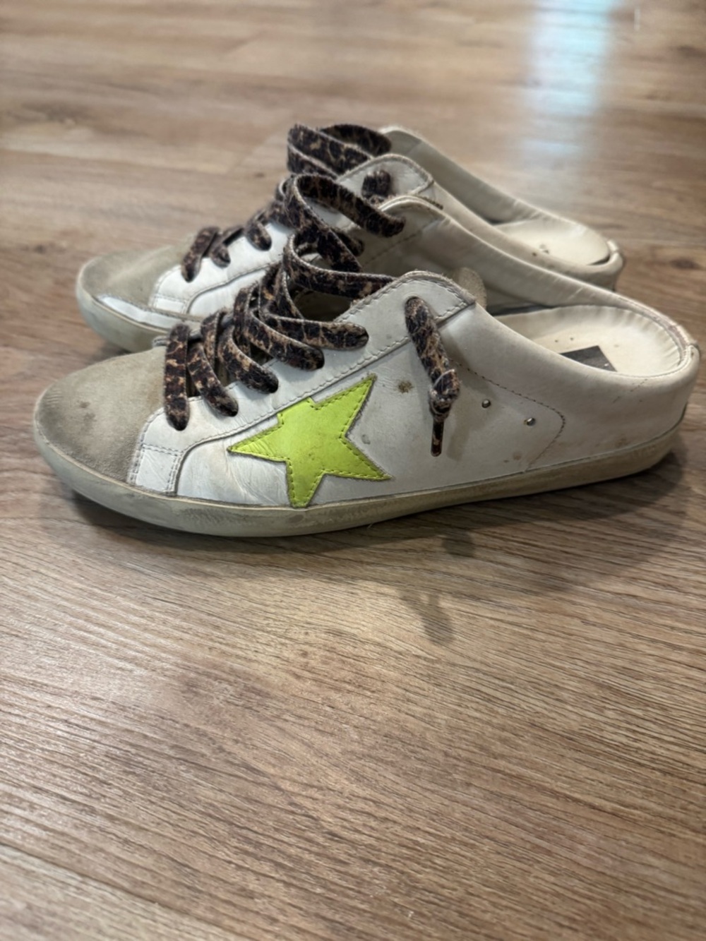 Neon Golden Goose Super Star Slip Ons